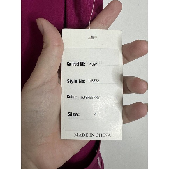 Mon Cheri Social Occasions Raspberry Sleeveless Mesh Flare Dress Size 4 New - Picture 5 of 7